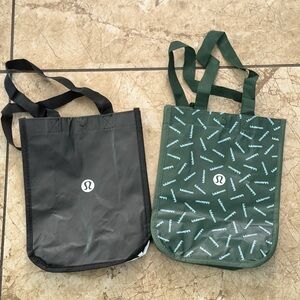 Lululemon Black & Green Reusable Tote Set